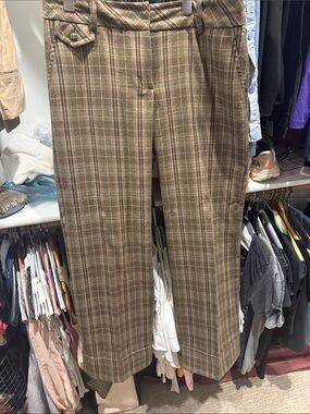 Trina Turk Brown Plaid Chinos